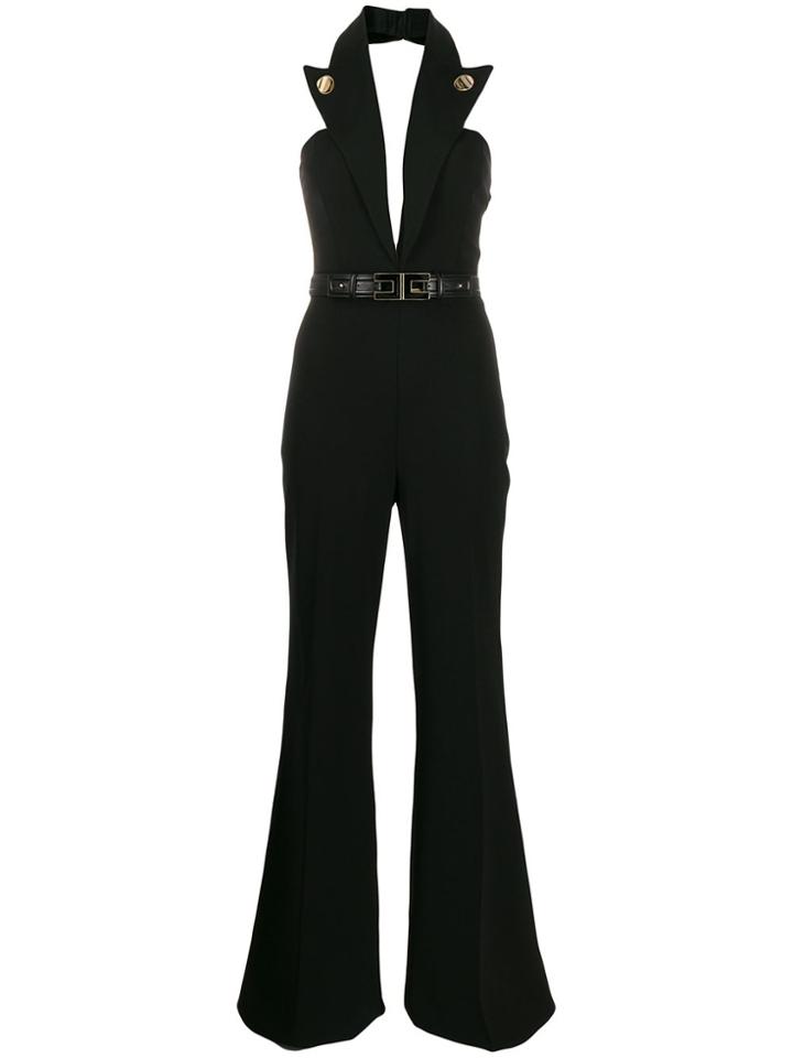 Elisabetta Franchi Belted Halterneck Jumpsuit - Black