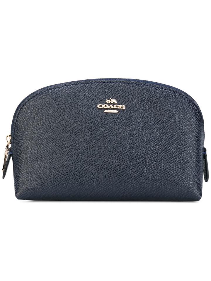 Coach Logo Plaque Make-up Bag - Blue