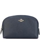 Coach Logo Plaque Make-up Bag - Blue