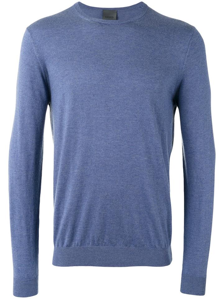 Laneus Ribbed Trim Sweatshirt, Men's, Size: 48, Pink/purple, Silk/cashmere