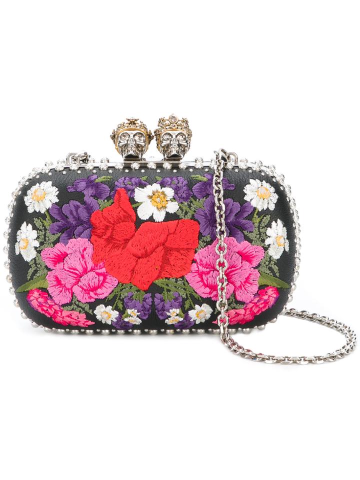 Alexander Mcqueen Queen And King Floral Clutch - Multicolour