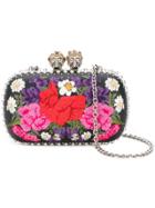 Alexander Mcqueen Queen And King Floral Clutch - Multicolour