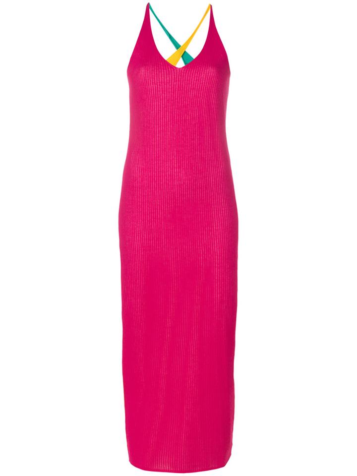 Dvf Diane Von Furstenberg V-neck Colour Block Dress - Pink & Purple