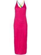 Dvf Diane Von Furstenberg V-neck Colour Block Dress - Pink & Purple