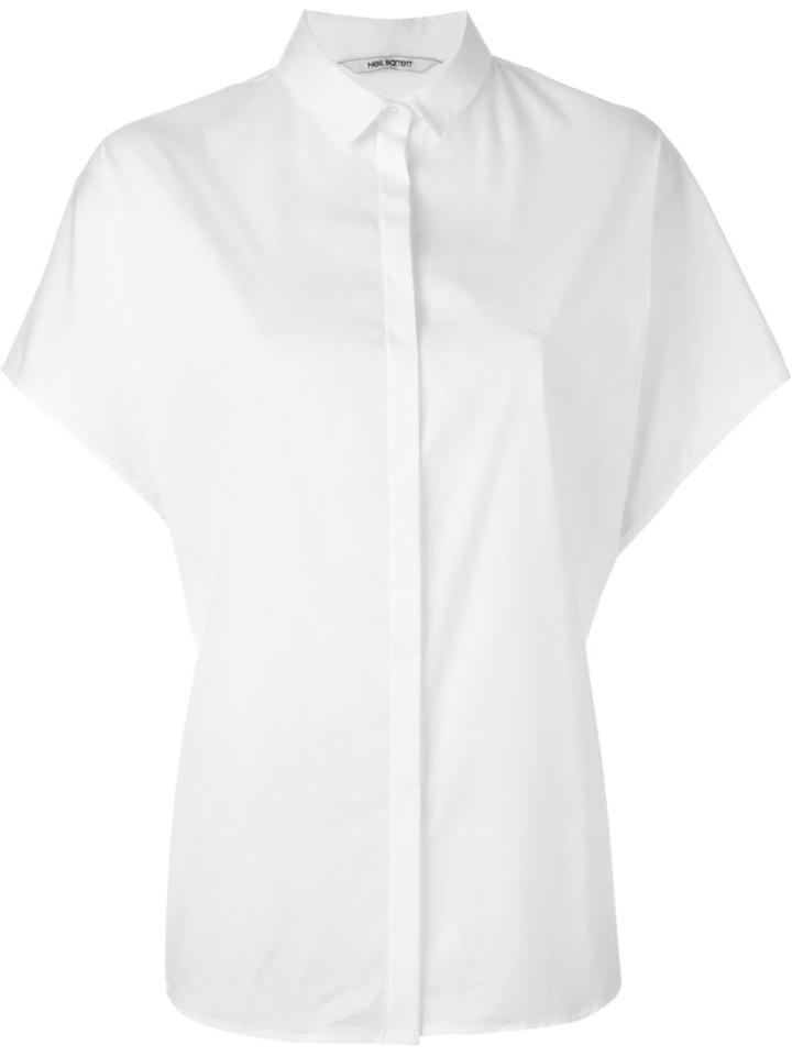 Neil Barrett Cape Sleeve Shirt, Women's, Size: Medium, White, Cotton/polyamide/spandex/elastane