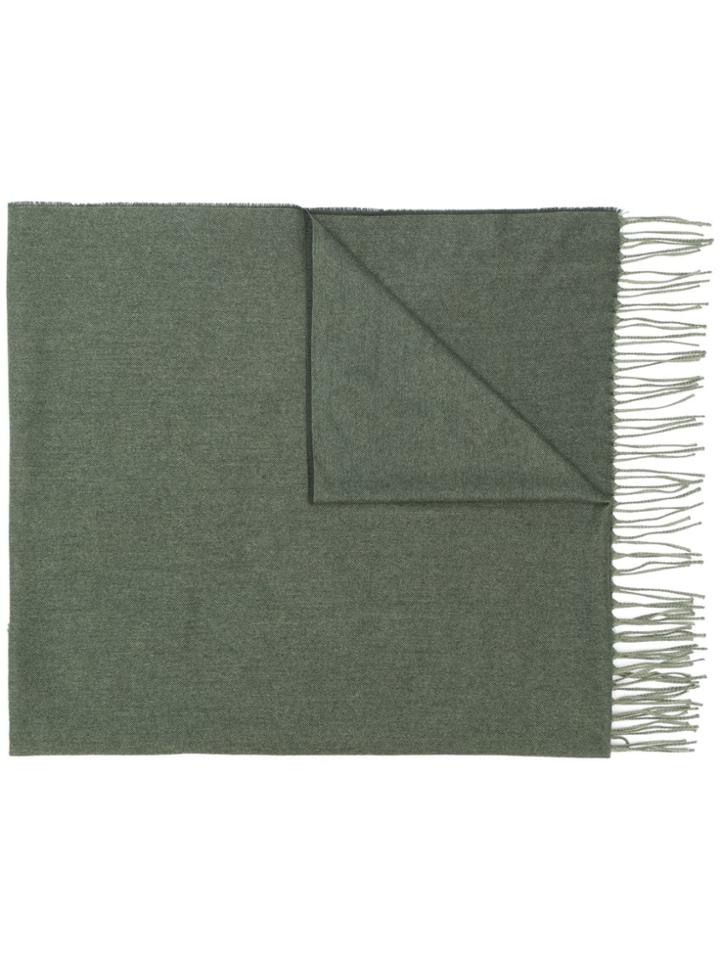 Ermenegildo Zegna Fringed Edge Cashmere Scarf - Green