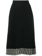 Red Valentino - Lace-trimmed Crepe Skirt - Women - Polyester/acetate - 38, Black, Polyester/acetate