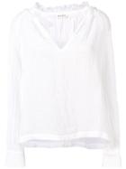 Masscob V-neck Loose Fit Blouse - White