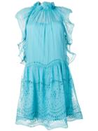 Alberta Ferretti Ruffle-trimmed Dress - Blue