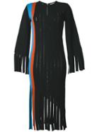 Marco De Vincenzo Fringed Vertical Panel Dress, Women's, Size: 40, Black, Polyester/viscose