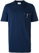 Maison Margiela Zip Detail T-shirt, Men's, Size: 46, Blue, Cotton