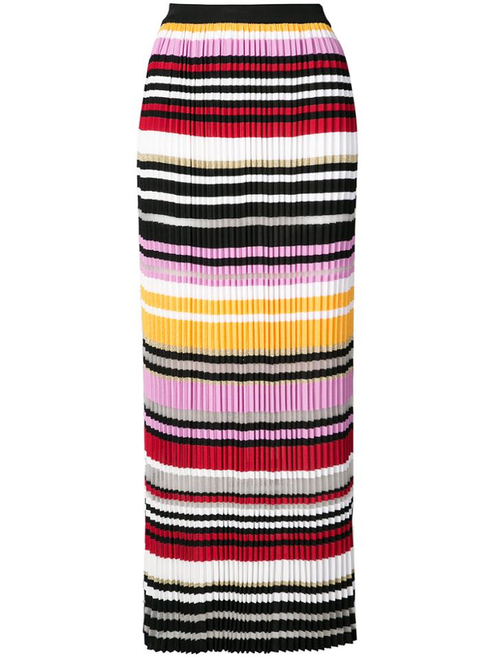 Carolina Herrera Striped Pleated Skirt - Black
