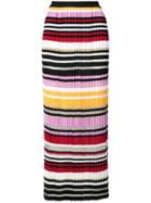 Carolina Herrera Striped Pleated Skirt - Black