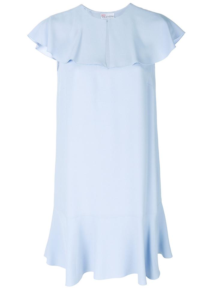 Red Valentino Pleated Neck Dress - Blue