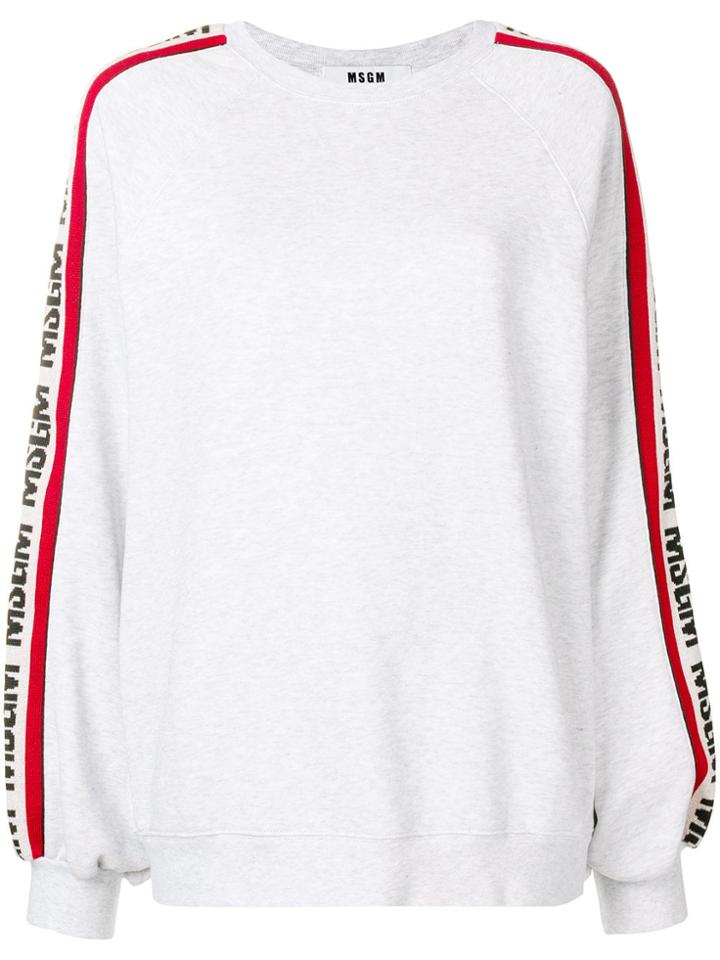 Msgm Logo Jersey Sweater - Grey