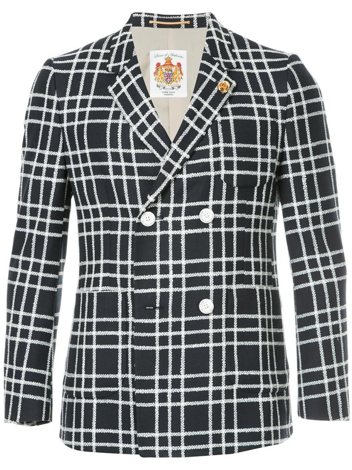 Education From Youngmachines Checked Blazer - Black