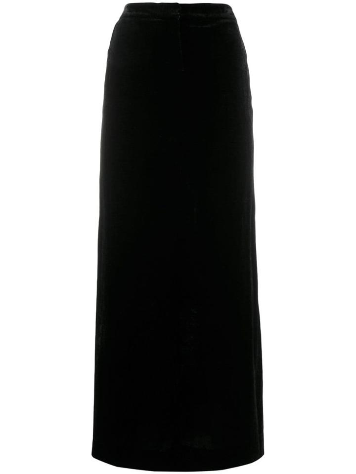 Emilio Pucci Pre-owned 1990's Velvet Effect Maxi Skirt - Black
