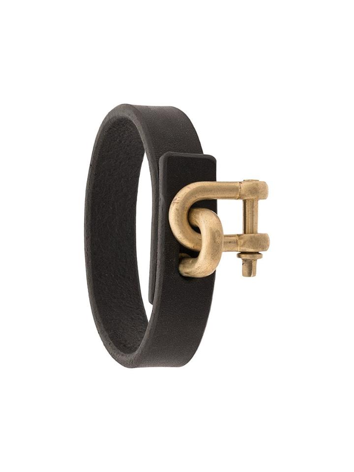 Parts Of Four Metallic Lock Cuff Bracelet - Black