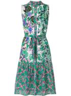 Saloni Flared Flared Mini Dress - Green