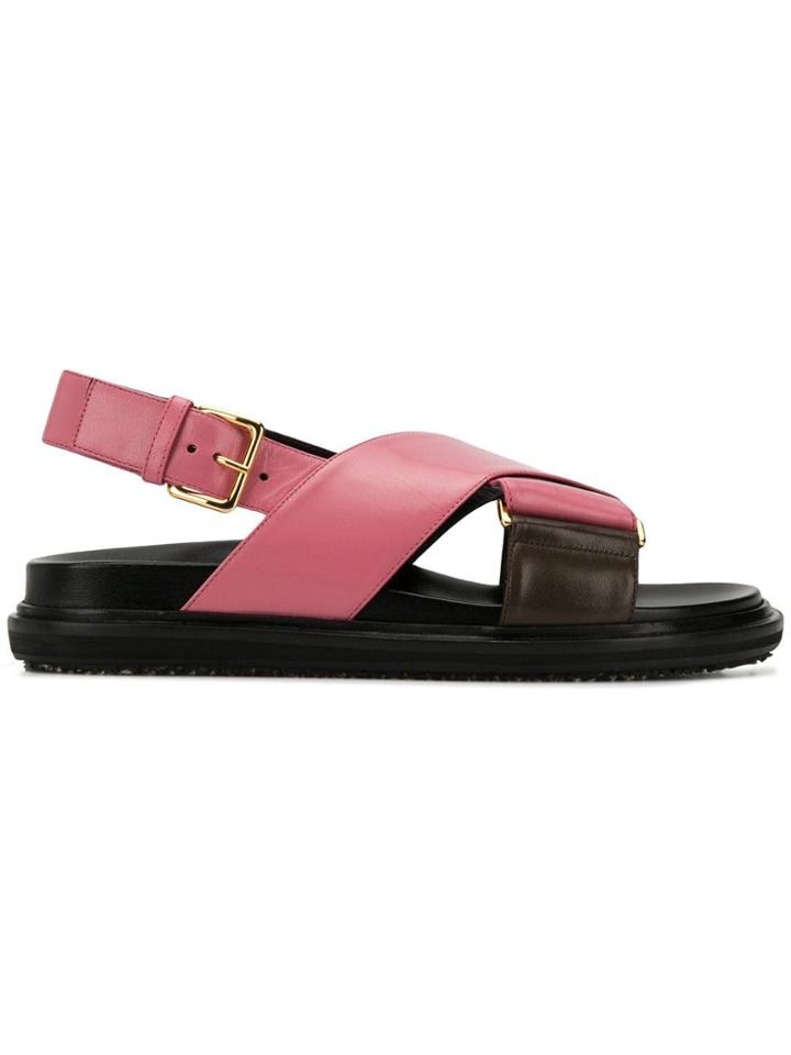 Marni Fussbett Cross-over Sandals - Pink