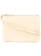 Céline Logo Print Shoulder Bag, Women's, Nude/neutrals, Cotton/calf Leather/wool