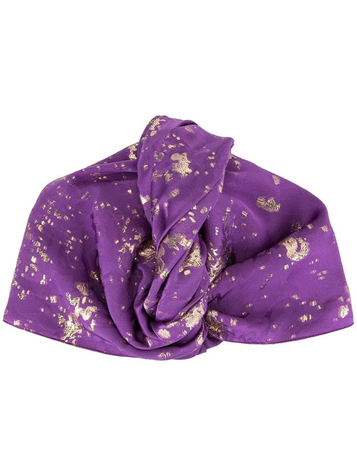 Taller Marmo Metallic Detail Turban - Purple