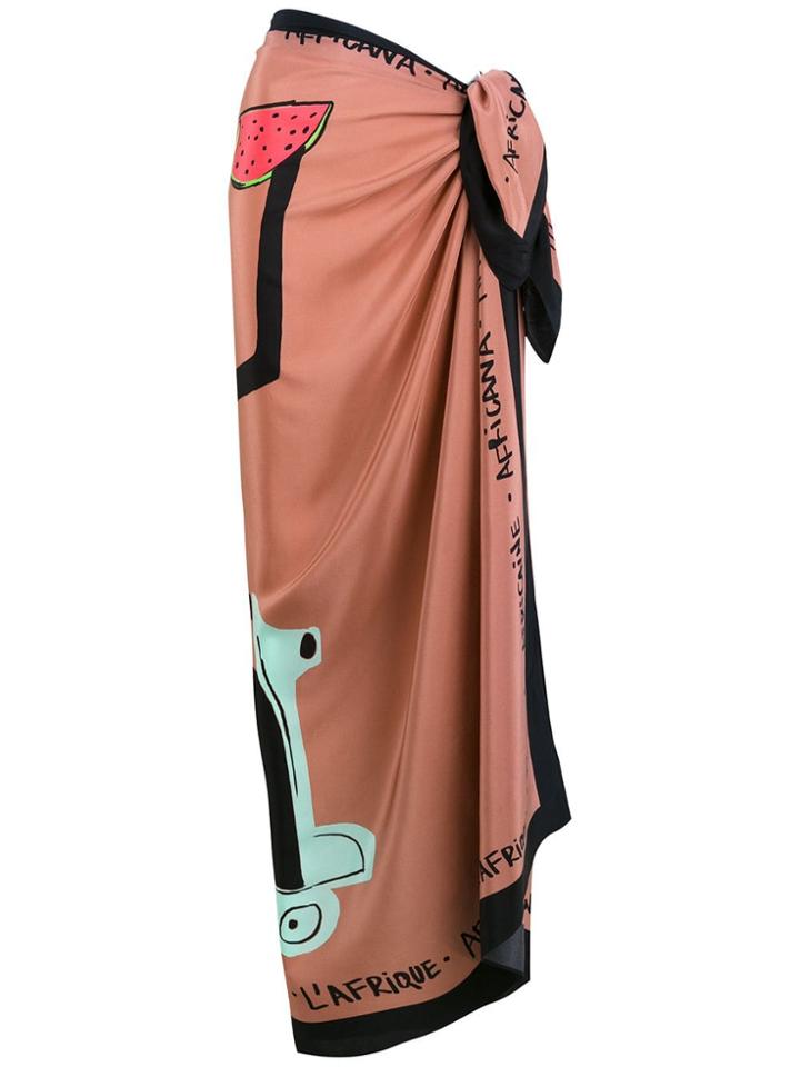 Adriana Degreas Silk Moto Girl Sarong - Pink & Purple