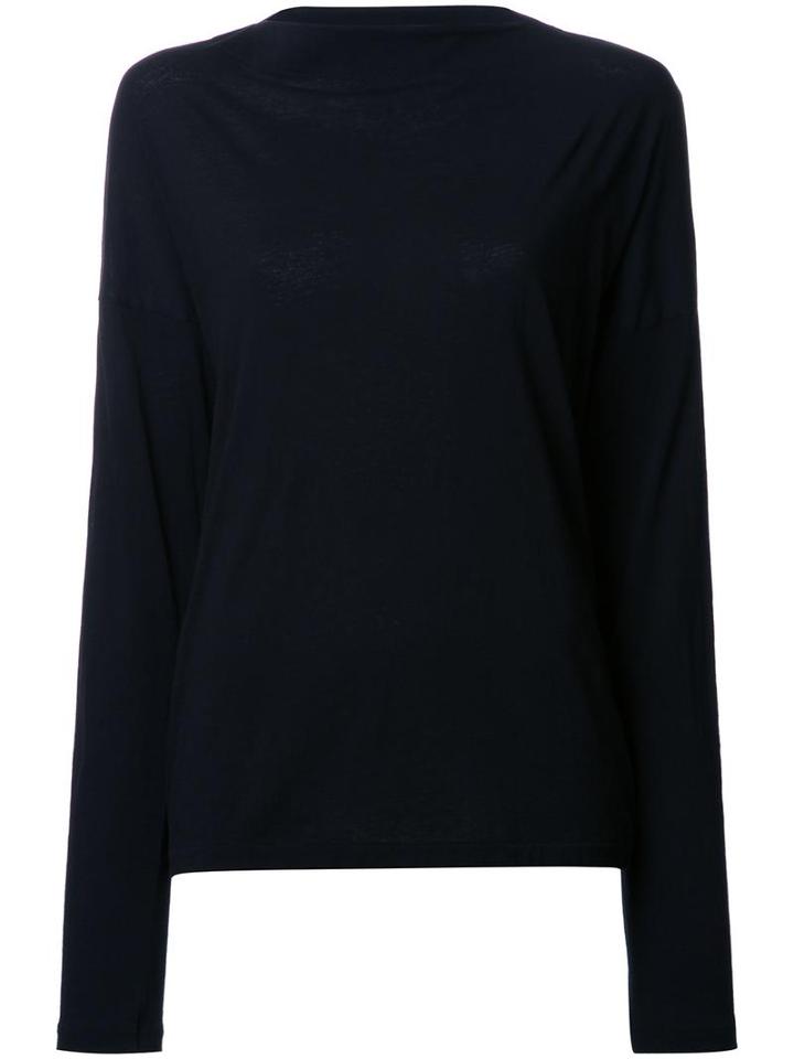 Bassike Boat Neck T-shirt, Women's, Size: 6, Black, Organic Cotton