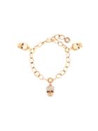 Gavello Diamond Skull Charm Bracelet - Metallic
