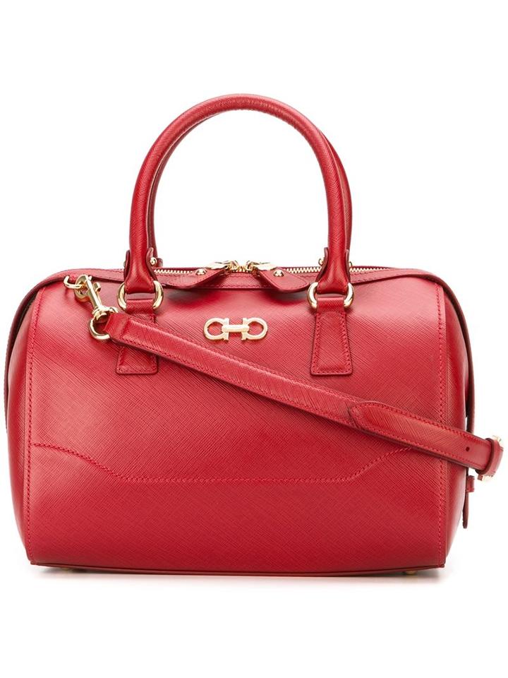 Salvatore Ferragamo 'gancini' Tote, Women's, Red, Calf Leather