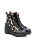 Cesare Paciotti Kids Multi Buckle Boots - Black