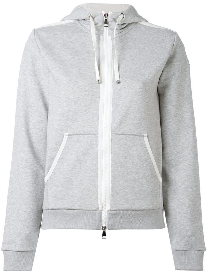 Moncler - Zip Front Hoodie - Women - Cotton/polyester - M, Grey, Cotton/polyester