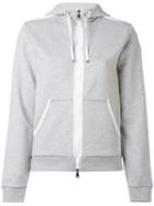 Moncler - Zip Front Hoodie - Women - Cotton/polyester - M, Grey, Cotton/polyester