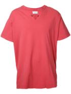 Off-white Open Neck T-shirt, Men's, Size: Xl, Pink/purple, Cotton