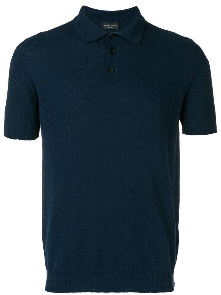 Roberto Collina Knitted Polo Shirt - Blue