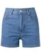 Amapô High Waist Denim Shorts, Women's, Size: 42, Blue, Cotton/elastodiene