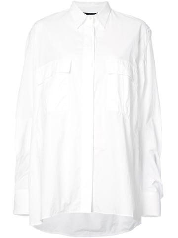 Urban Zen Oversized High Low Shirt - White