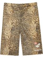 Burberry Tiger Print Nylon Shorts - Neutrals