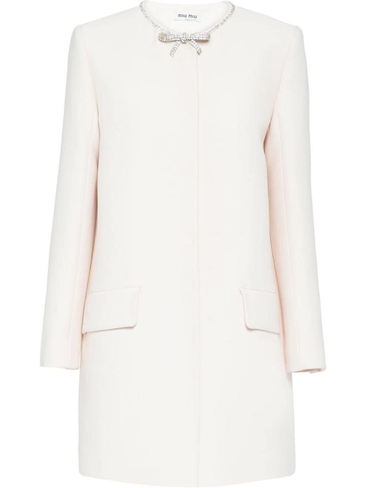 Miu Miu Embellished Cady Coat - Neutrals