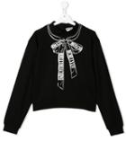 Moschino Kids Teen Bow Trompe L'oeil Sweatshirt - Black