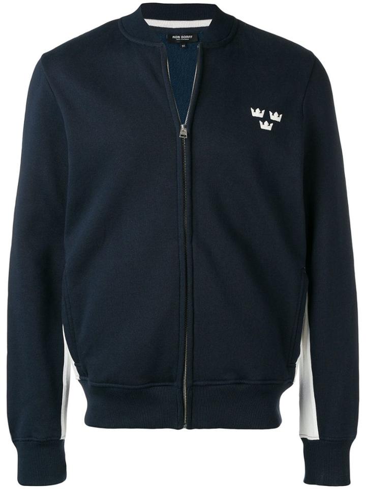 Ron Dorff Zipped Bomber Jacket - Blue