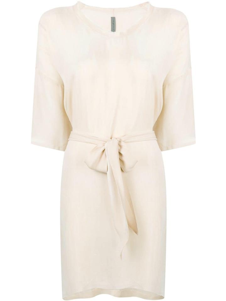 Raquel Allegra U-neck Belted Dress - Neutrals