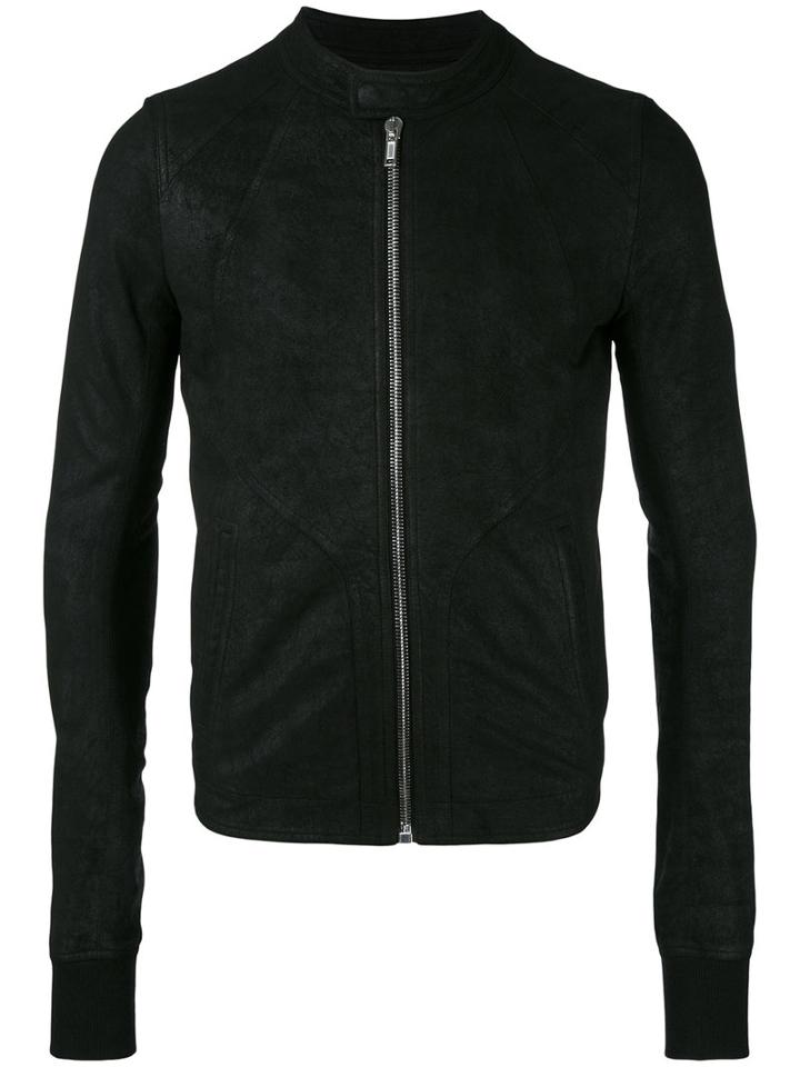 Rick Owens - Intarsia Jacket - Men - Cotton/lamb Skin/cupro/virgin Wool - 48, Black, Cotton/lamb Skin/cupro/virgin Wool