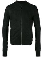 Rick Owens - Intarsia Jacket - Men - Cotton/lamb Skin/cupro/virgin Wool - 48, Black, Cotton/lamb Skin/cupro/virgin Wool