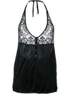 Faith Connexion Satin Lace Top, Women's, Size: Small, Black, Silk/cotton/polyamide