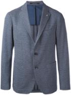 Tagliatore - Textured Blazer - Men - Cotton/cupro - 50, Blue, Cotton/cupro