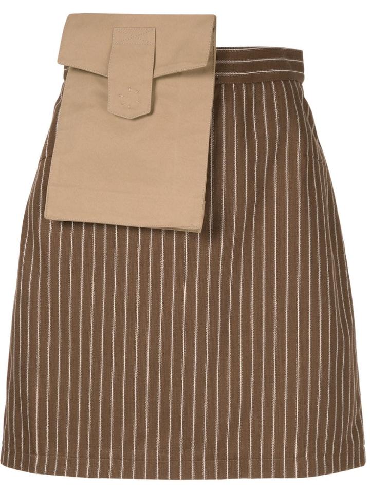 Walk Of Shame Mini Striped Skirt - Brown