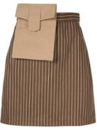 Walk Of Shame Mini Striped Skirt - Brown