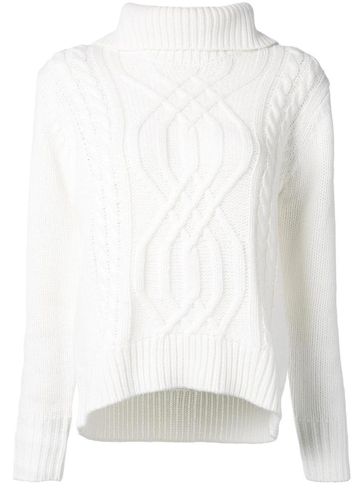 Guild Prime Cable Knit Turtleneck Jumper, Women's, Size: 34, White, Acrylic