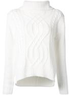 Guild Prime Cable Knit Turtleneck Jumper, Women's, Size: 34, White, Acrylic